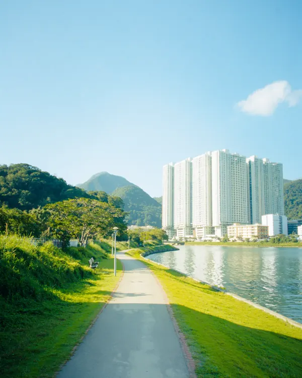 沙田城門河畔嘅單車徑